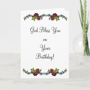 Carte religieuse d'anniversaire floral