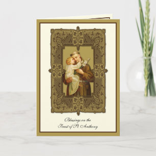 Carte religieuse de la fête de St. Anthony Jésus