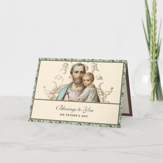 Carte religieuse de la fête des Pères Saint Joseph (Devant)