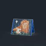 Carte religieuse de Noël Lion et agneau<br><div class="desc">A beautiful Religious card to send to everyone on your list.</div>