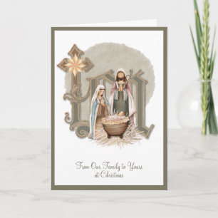Carte religieuse de Noël Vierge Marie Enfant Jésus