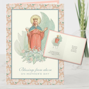 Carte religieuse de prière catholique de la Vierge