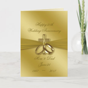 Carte religieuse Golden 50e anniversaire de Mariag