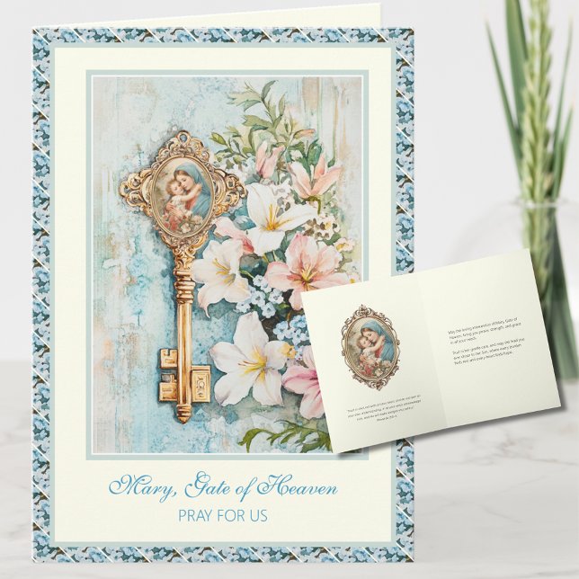 Carte Religieuse Mère Mary Floral Encouragement (Créateur téléchargé)