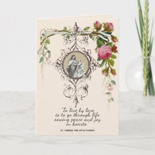 Carte Religieuse Sainte Thérèse Saint-Valentin Floral Vi
