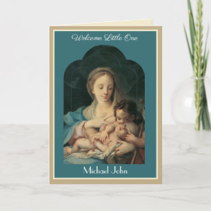Carte religieuse vintage de la Vierge Marie bébé