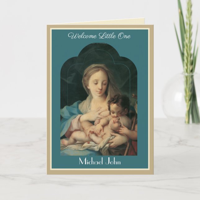Carte religieuse vintage de la Vierge Marie bébé (Devant)