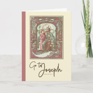 Carte religieuse vintage de l'enfant Jésus St. Jos