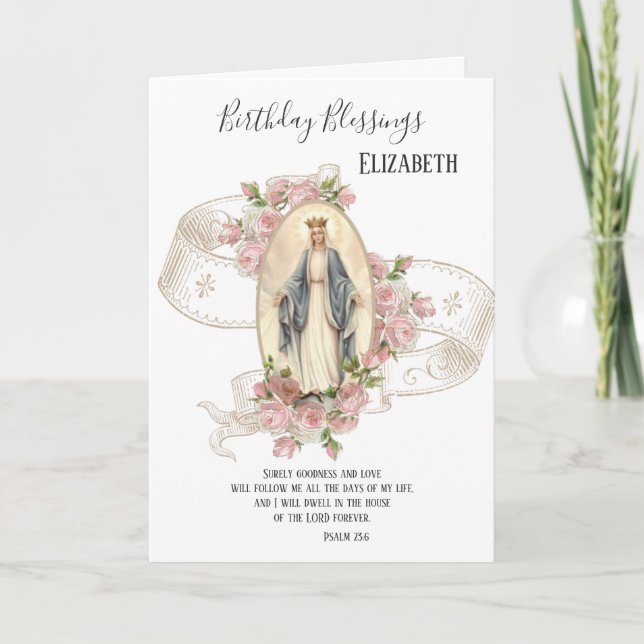 Carte Religieux | Anniversaire | Vierge Mère Marie (Devant)