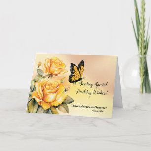 Carte Religieux Anniversaire Yellow Roses Monarque Papil