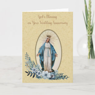 Carte Religieux Bienheureux Vierge Marie Anniversaire Ma
