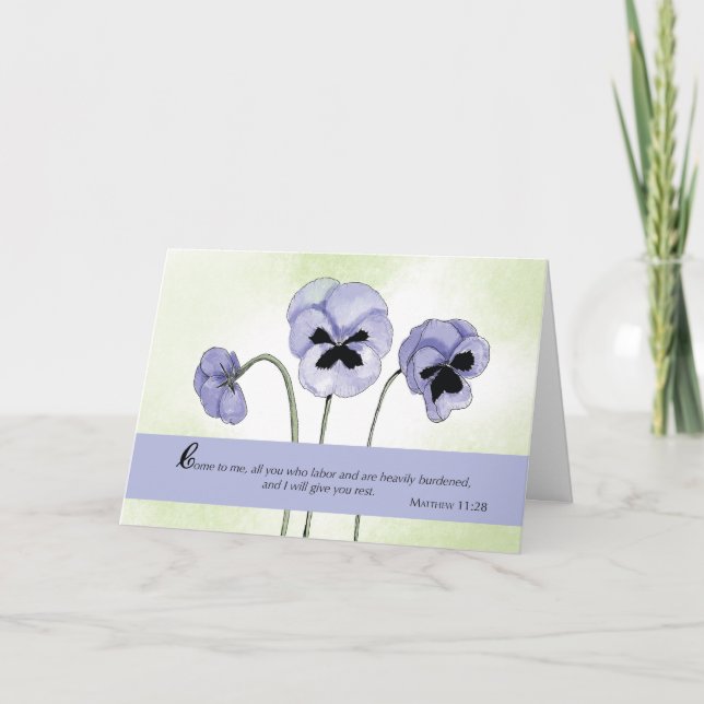 Carte Religieux Christian Encouragement Écriture Violet (Devant)