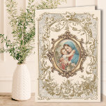 Carte Religieux Marie Bébé Jésus Vintage catholique<br><div class="desc">Avec une image catholique traditionnelle de la Sainte Vierge Marie tenant le Bébé Jésus dans ses bras. Tout le texte et les polices peuvent être modifiés.</div>