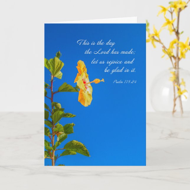 Carte Religieux - Psaume 118:24 (Fleur jaune)