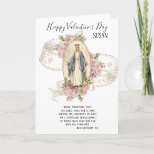 Carte Religieux   Saint-Valentin    Vierge Marie