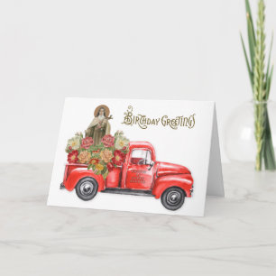Carte Religieux St. Therese Camion Rouge Anniversaire ca