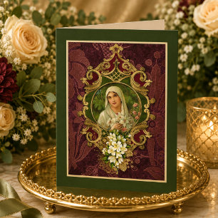 Carte Religieux Vierge Marie Anniversaire Écriture Saint