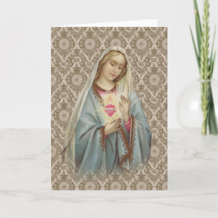 Carte Religieux Vintage Vierge Marie Catholique