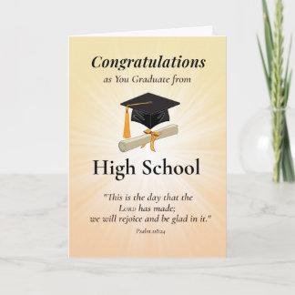 Carte Religious High School Graduation Scripture Congrat