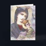Carte Religious Vintage Virgin Mary Jesus Angels<br><div class="desc">Scripture inside: I give thanks to my God in every remembrance of you, Philippians 1:3 Verse Inside: May God grant you many happy and blessed years. Happy Birthday</div>