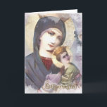Carte Religious Vintage Virgin Mary Jesus Angels<br><div class="desc">Scripture inside: I give thanks to my God in every remembrance of you, Philippians 1:3 Verse Inside: May God grant you many happy and blessed years. Happy Birthday</div>