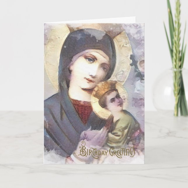 Carte Religious Vintage Virgin Mary Jesus Angels (Devant)