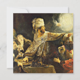 Carte Rembrandt - Fête de Belshazzar, peinture religieus