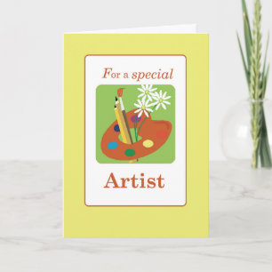 Carte Remerciement à l'artiste pour la palette de cadeau