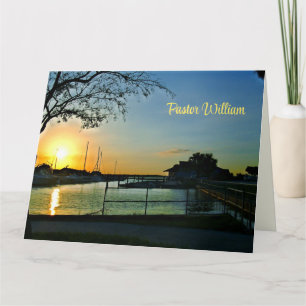 Carte Remerciement au pasteur pour le coucher de soleil 