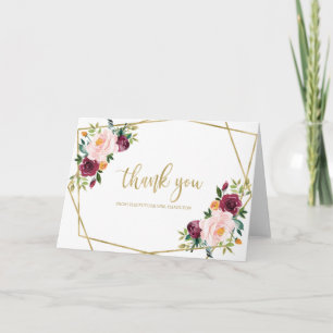 Carte Remerciement de Baby Shower Mariée Aquarelle Bourg