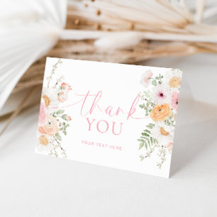 Carte Remerciement de Fête de Mariage Florale Millie