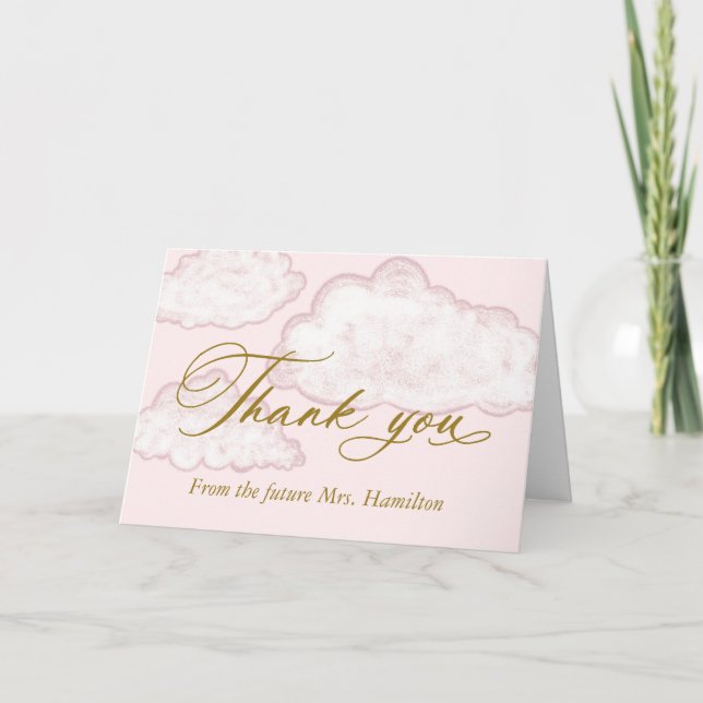Carte Remerciement de Fête de Mariage sur Mesure avec Ph (Devant)