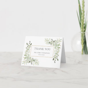 Carte Remerciement de mariage à la verdure d'Eucalyptus
