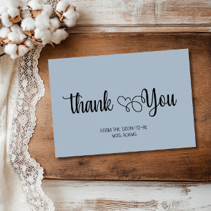 Carte Remerciement de mariage à l'écriture bleue poussié