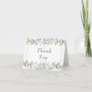 Carte Remerciement de mariage floral de pays de verdure