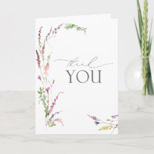 Carte Remerciement de mariage floral élégant et tendance