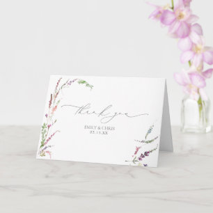 Carte Remerciement de mariage floral élégant et tendance