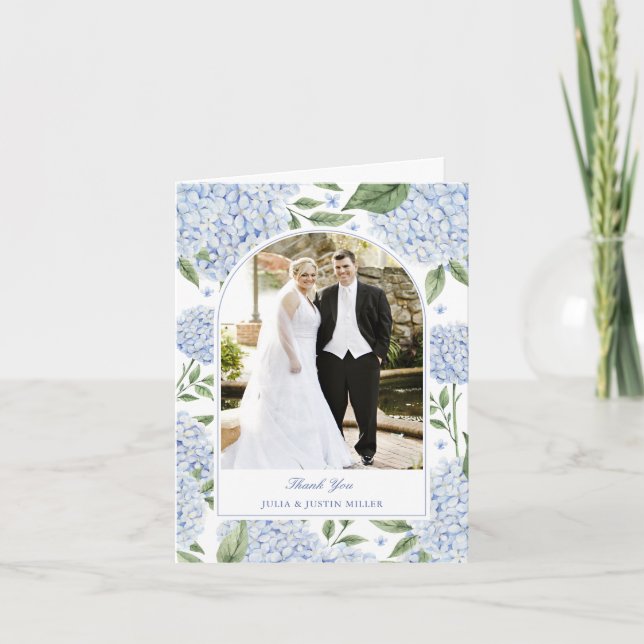 Carte Remerciement de photo de mariage classique d'horte (Devant)