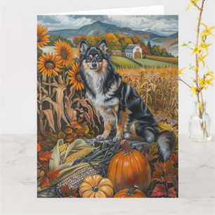 Carte Remerciement de récolte d'automne de chien de Lapp