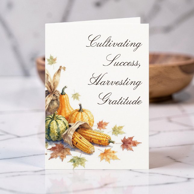 Carte Remerciement de Thanksgiving pour clients d'entrep (Créateur téléchargé)