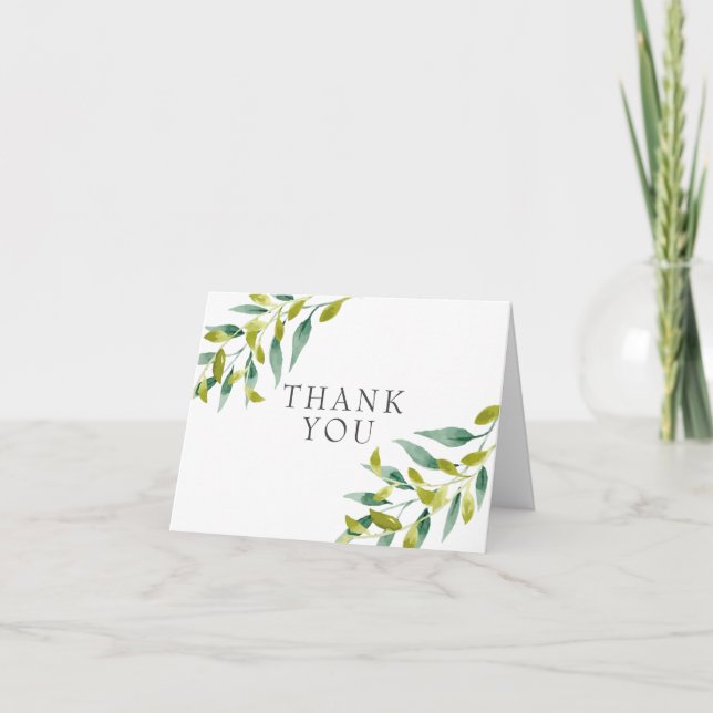 Carte Remerciement de verdure de prairie fraîche (Devant)