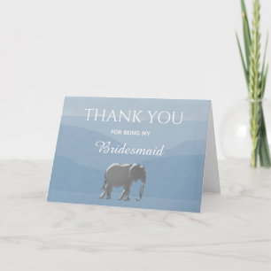 Carte Remerciement Demoiselle d'Honneur Bleu Poussiéreux