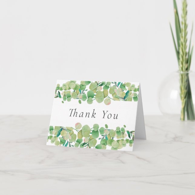 Carte Remerciement Floral d'Eucalyptus (Devant)