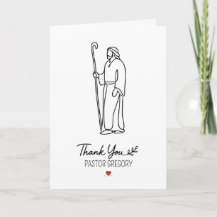 Carte Remerciement Minimaliste pour le Pasteur Berger