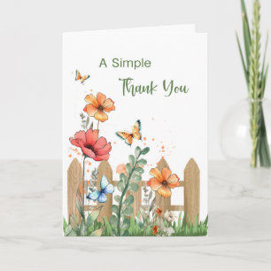 Carte Remerciement Pensée Gentillesse Papillons Fleurs