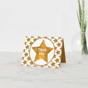 Carte Remerciement personnalisé Gold Star