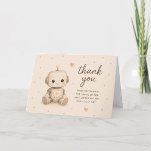 Carte Remerciement pour Baby Shower Robot