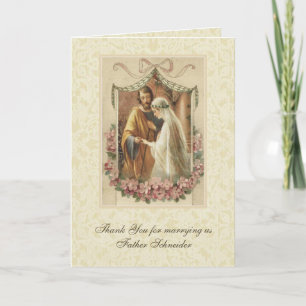 Carte Remerciement pour le prêtre de mariage catholique