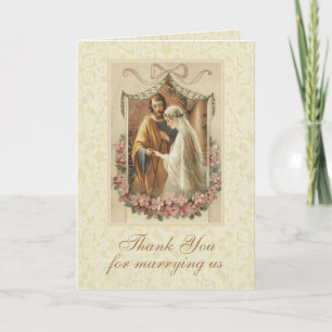 Carte Remerciement pour le prêtre de mariage catholique