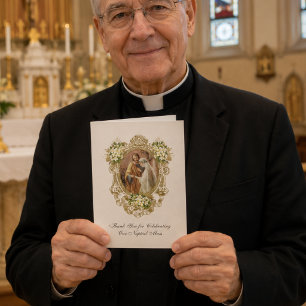Carte Remerciement pour un mariage catholique au prêtre